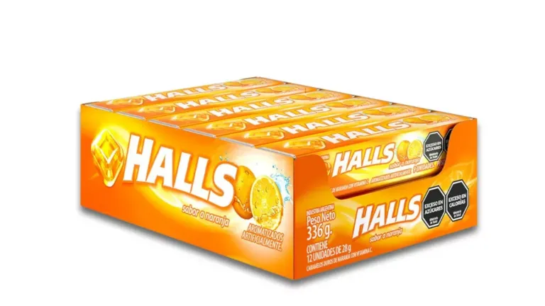 Caja de caramelos Halls sabor naranja